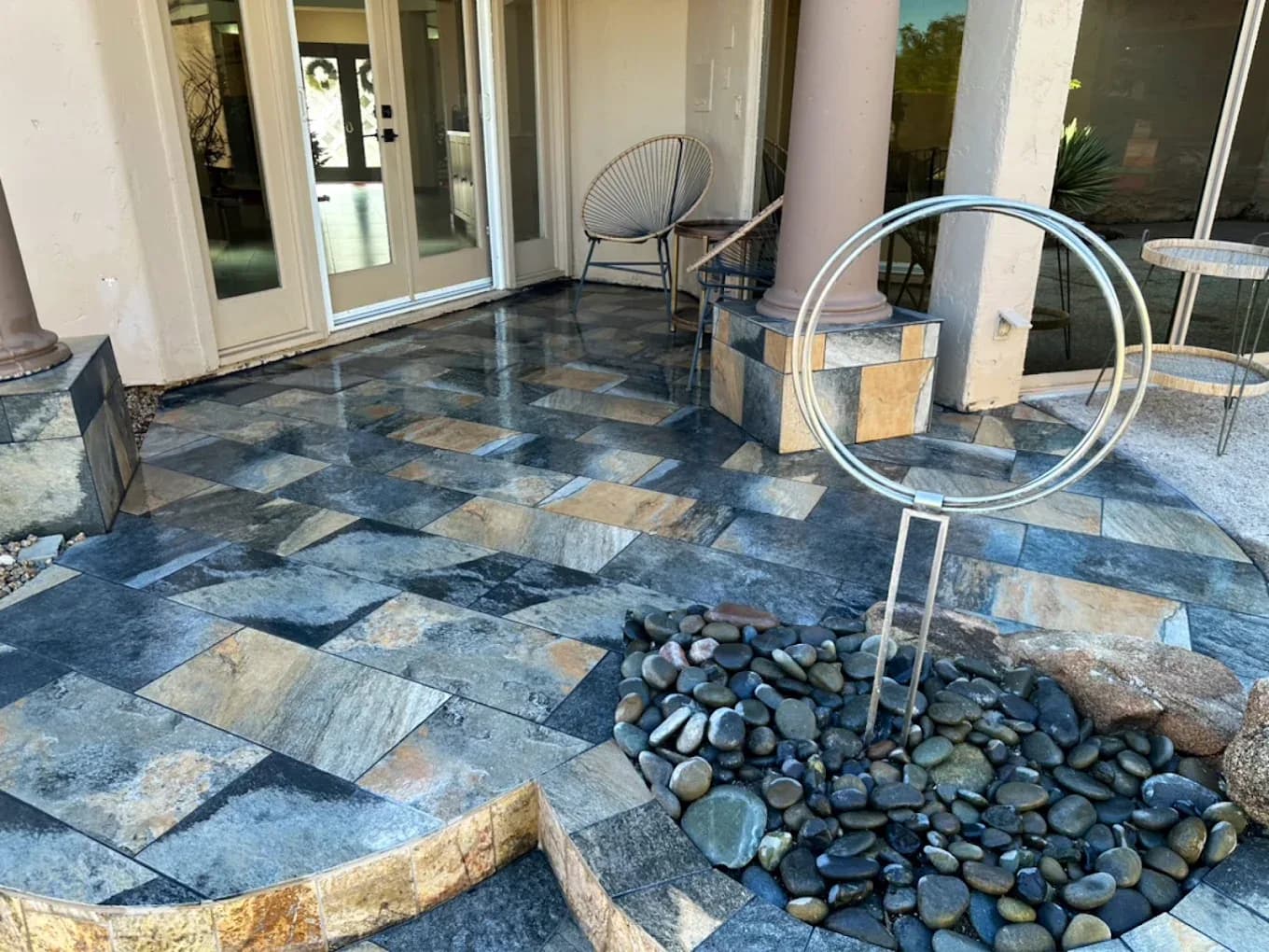 Custom flagstone patio