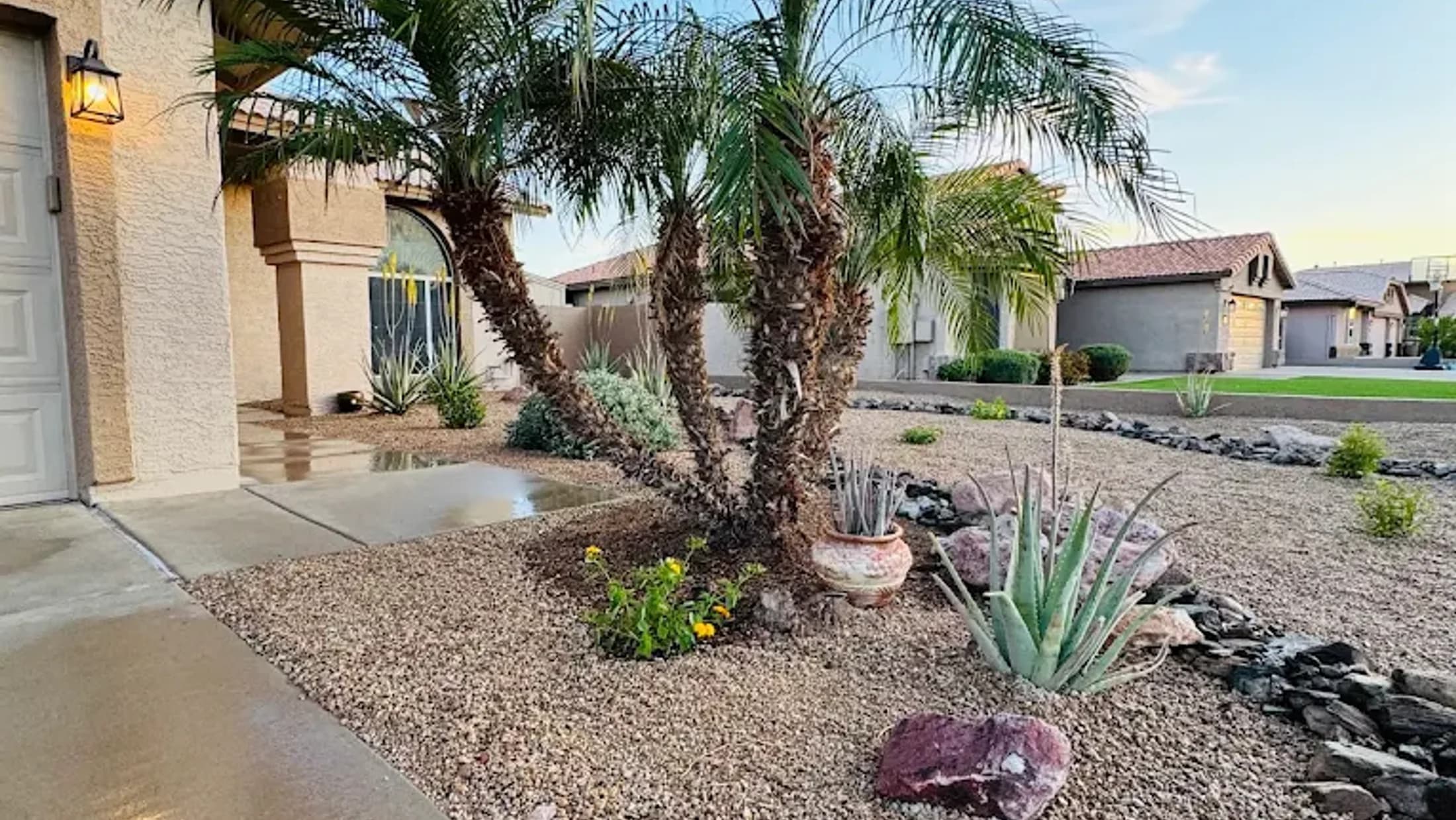 Finished landscaping work by Desert Rose Landscaping
